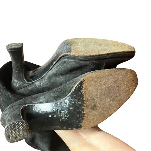 Vintage 90s DKNY suede leather zip-up‎ boots made in spain 9 - Picture 5 of 6